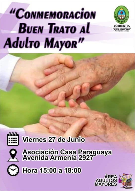 Se realizará conmemoración del "Buen Trato a los Adultos Mayores"