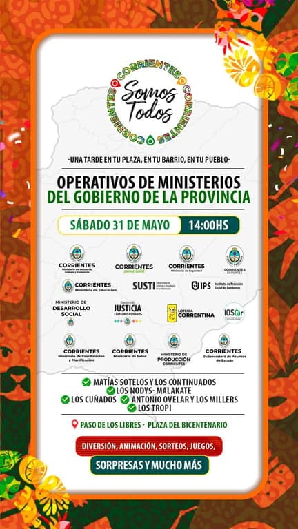 El Gobierno llega a Paso de los Libres con un amplio operativo integral